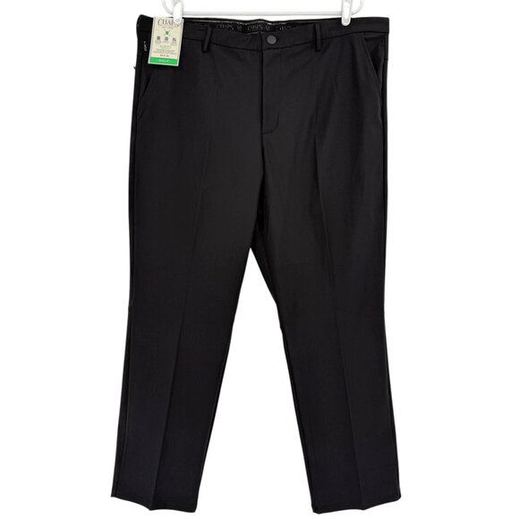 Chaps Golf Men's Stretch Waistband Slim Black Performance Chino Pants 40x30 NWT - Picture 1 of 11